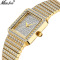 2021 High quality WomenLadies Gold Square Watch  Analog Quartz Movt Unique Female Iced Out Watch