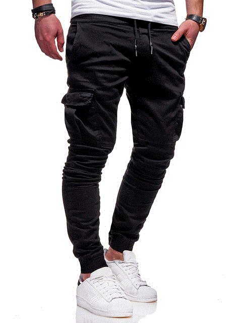 2021 High quality Men Fitness Bodybuilding Gyms Pants  Outdoor  Pencil Pants  Drawstring  Regular Trousers