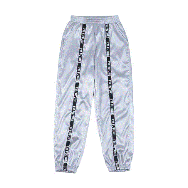 2021 High quality Joggers Sport Pants Fashion Satin Highlight Loose  Pants Women Glossy Ribbon Pants Women Trousers
