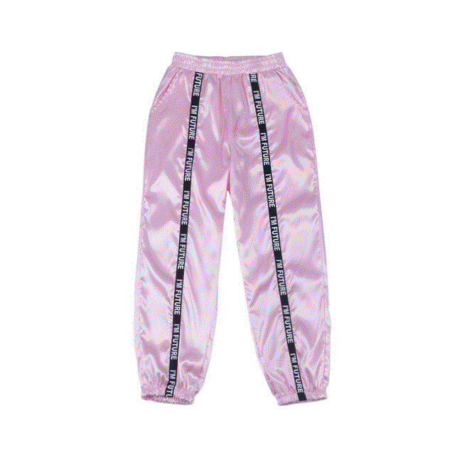 2021 High quality Joggers Sport Pants Fashion Satin Highlight Loose  Pants Women Glossy Ribbon Pants Women Trousers