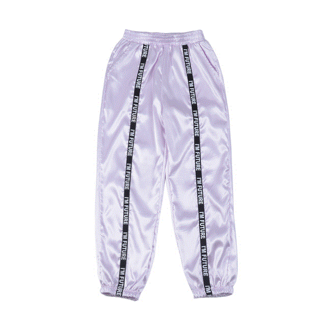 2021 High quality Joggers Sport Pants Fashion Satin Highlight Loose  Pants Women Glossy Ribbon Pants Women Trousers