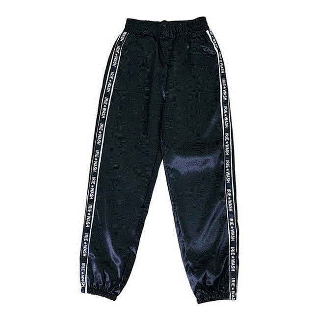 2021 High quality Joggers Sport Pants Fashion Satin Highlight Loose  Pants Women Glossy Ribbon Pants Women Trousers