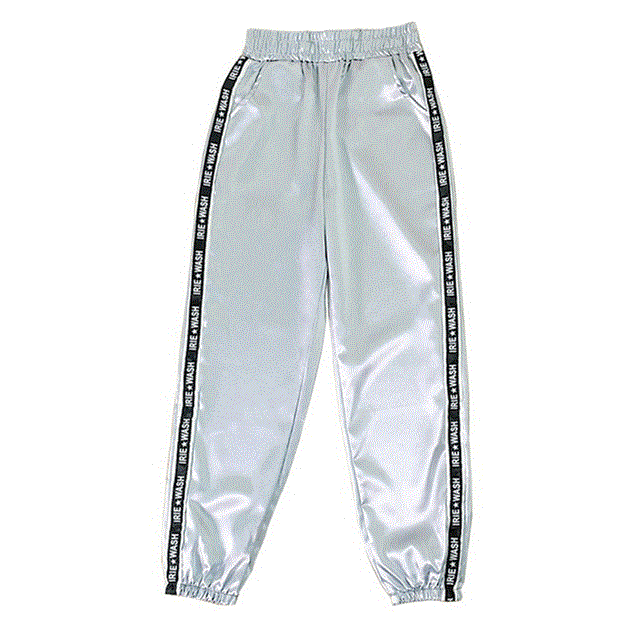 2021 High quality Joggers Sport Pants Fashion Satin Highlight Loose  Pants Women Glossy Ribbon Pants Women Trousers