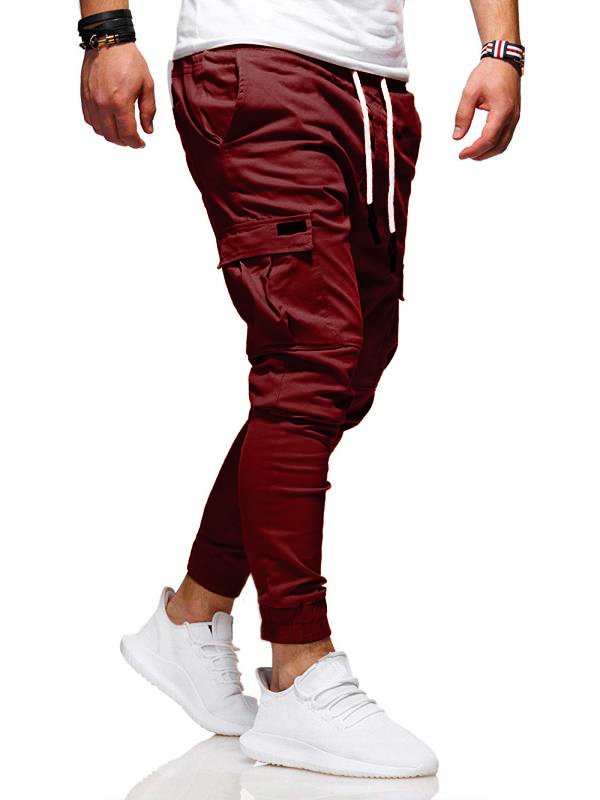 2021 High quality Men Fitness Bodybuilding Gyms Pants  Outdoor  Pencil Pants  Drawstring  Regular Trousers