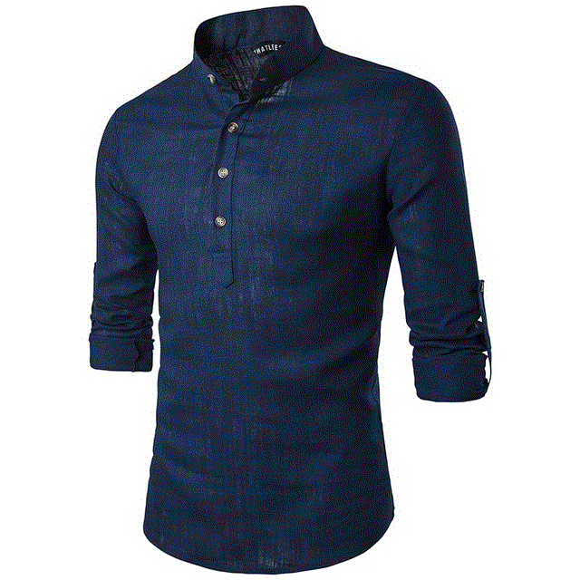 2021 High quality Spring Cotton Linen Men Shirts Man Long Sleeve Collar Chinese Clothes Male Big Size Casual Shirts