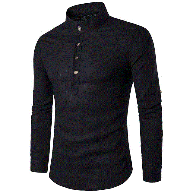 2021 High quality Spring Cotton Linen Men Shirts Man Long Sleeve Collar Chinese Clothes Male Big Size Casual Shirts