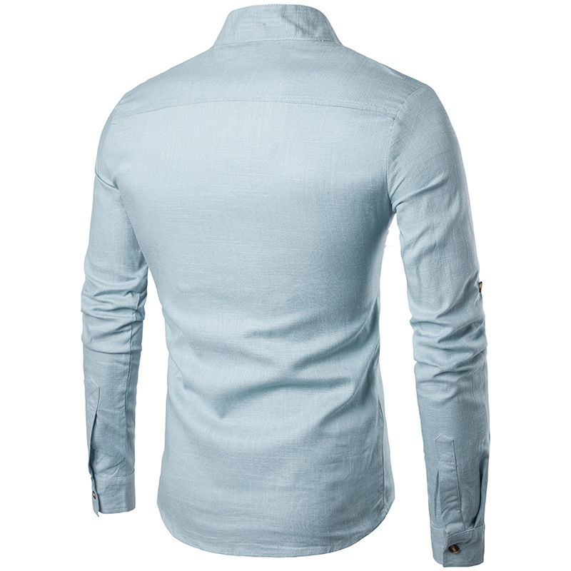 2021 High quality Spring Cotton Linen Men Shirts Man Long Sleeve Collar Chinese Clothes Male Big Size Casual Shirts