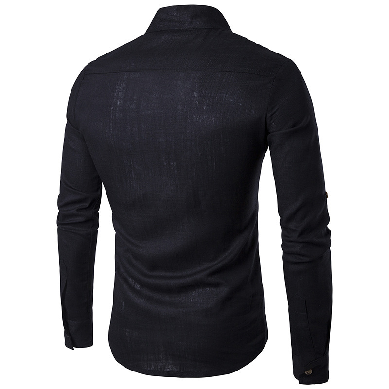 2021 High quality Spring Cotton Linen Men Shirts Man Long Sleeve Collar Chinese Clothes Male Big Size Casual Shirts