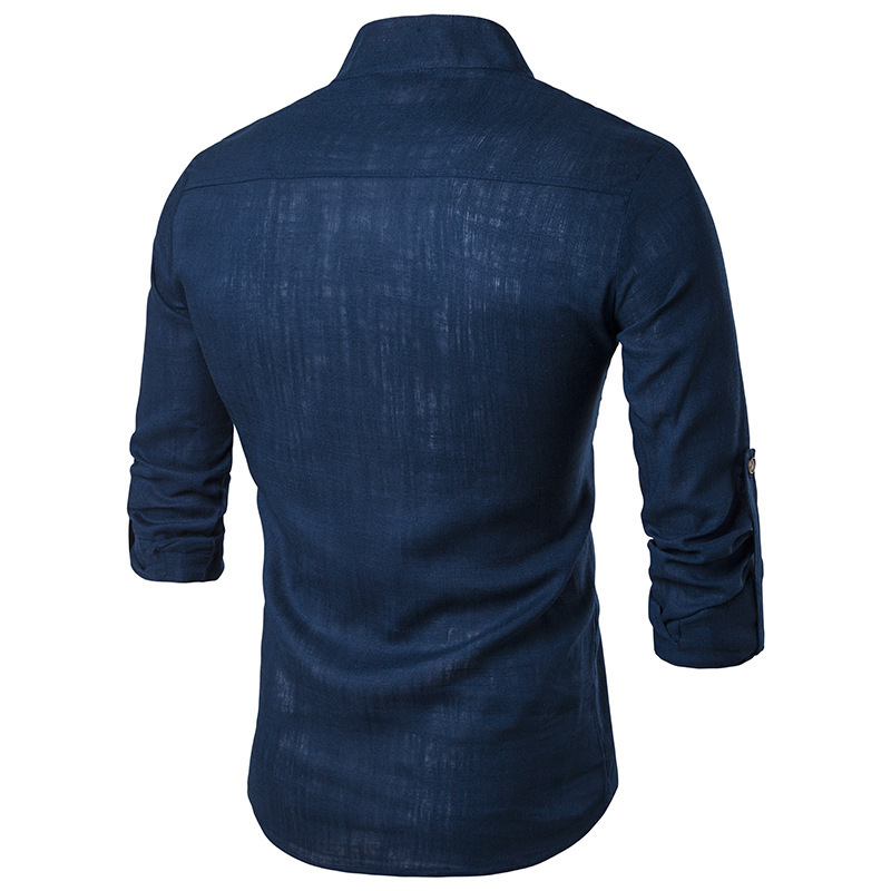2021 High quality Spring Cotton Linen Men Shirts Man Long Sleeve Collar Chinese Clothes Male Big Size Casual Shirts