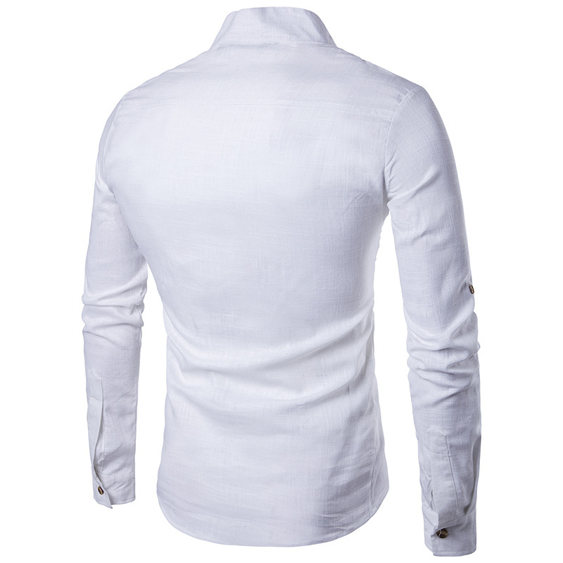 2021 High quality Spring Cotton Linen Men Shirts Man Long Sleeve Collar Chinese Clothes Male Big Size Casual Shirts