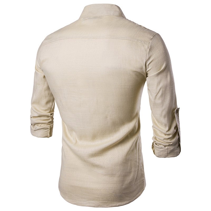 2021 High quality Spring Cotton Linen Men Shirts Man Long Sleeve Collar Chinese Clothes Male Big Size Casual Shirts