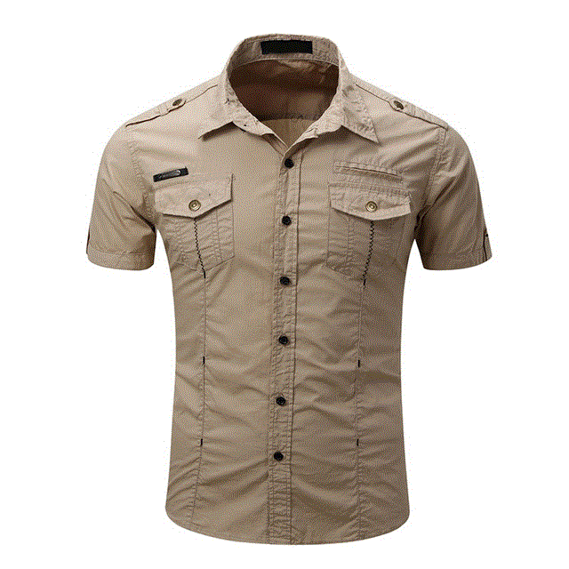 2021 High quality Men Casual Shirt Short Sleeve Cotton Spring Business Office Slim Summer Shirt Blue Loose Shirts