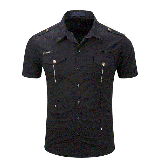 2021 High quality Men Casual Shirt Short Sleeve Cotton Spring Business Office Slim Summer Shirt Blue Loose Shirts