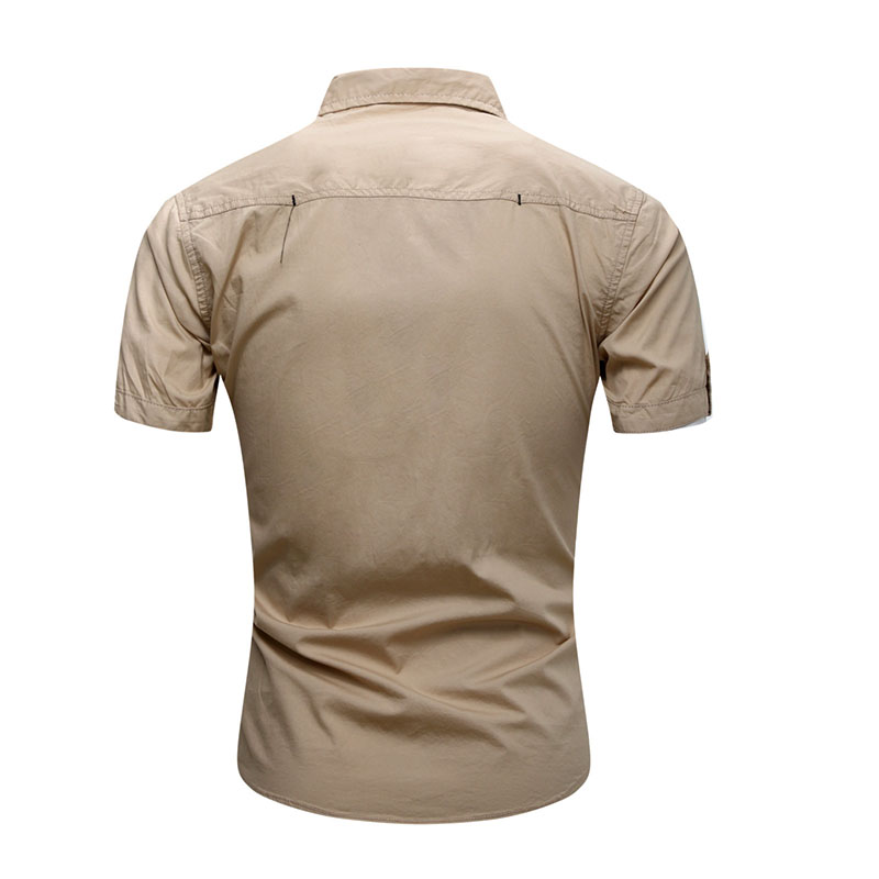 2021 High quality Men Casual Shirt Short Sleeve Cotton Spring Business Office Slim Summer Shirt Blue Loose Shirts