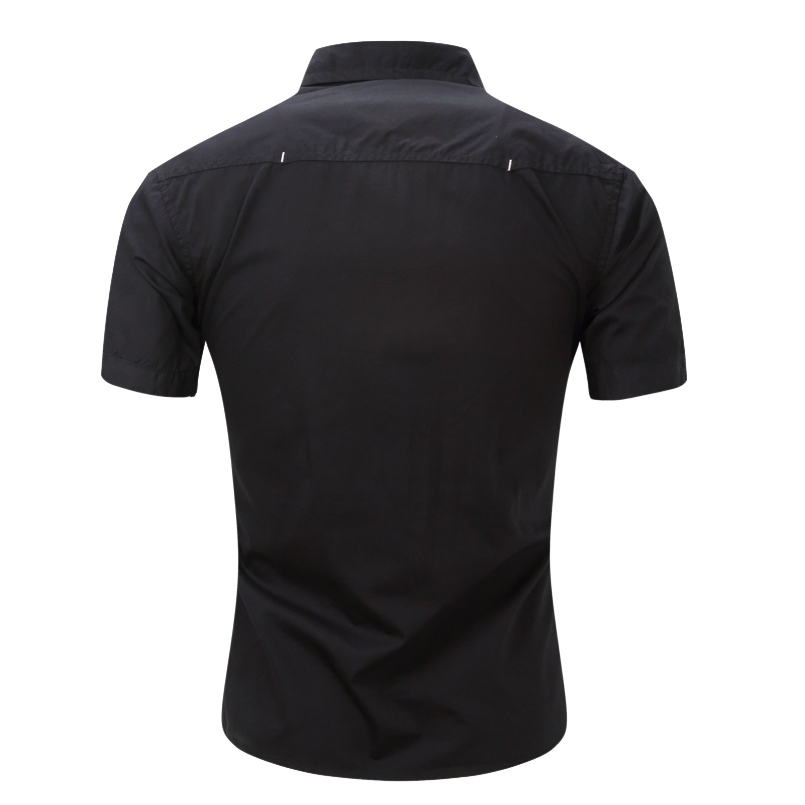 2021 High quality Men Casual Shirt Short Sleeve Cotton Spring Business Office Slim Summer Shirt Blue Loose Shirts