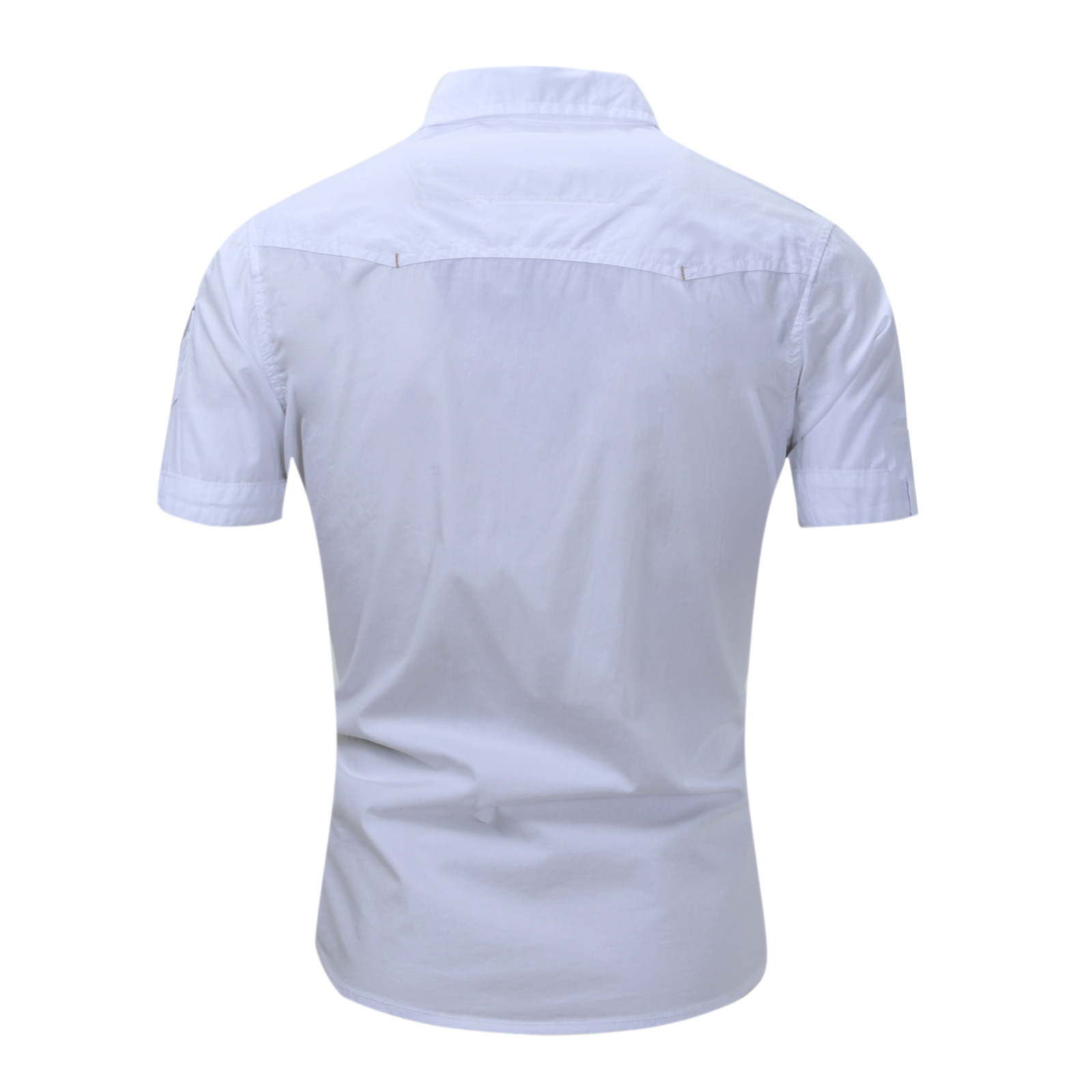 2021 High quality Men Casual Shirt Short Sleeve Cotton Spring Business Office Slim Summer Shirt Blue Loose Shirts
