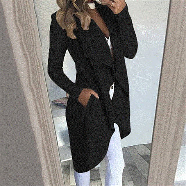 Fashion Women Open Front Coats and Jacket Office Lady Cardigan Femme Outwear Autumn Top Ladies