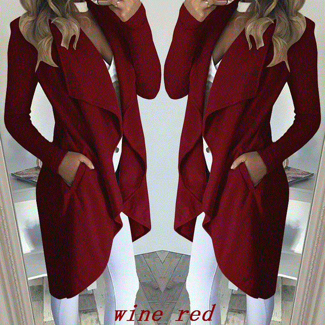 Fashion Women Open Front Coats and Jacket Office Lady Cardigan Femme Outwear Autumn Top Ladies