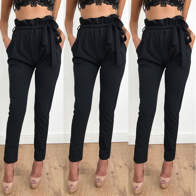 2021 High quality High Waist Pencil Pants Women Casual Elegant Pockets Pants Female Solid skinny Trousers Female
