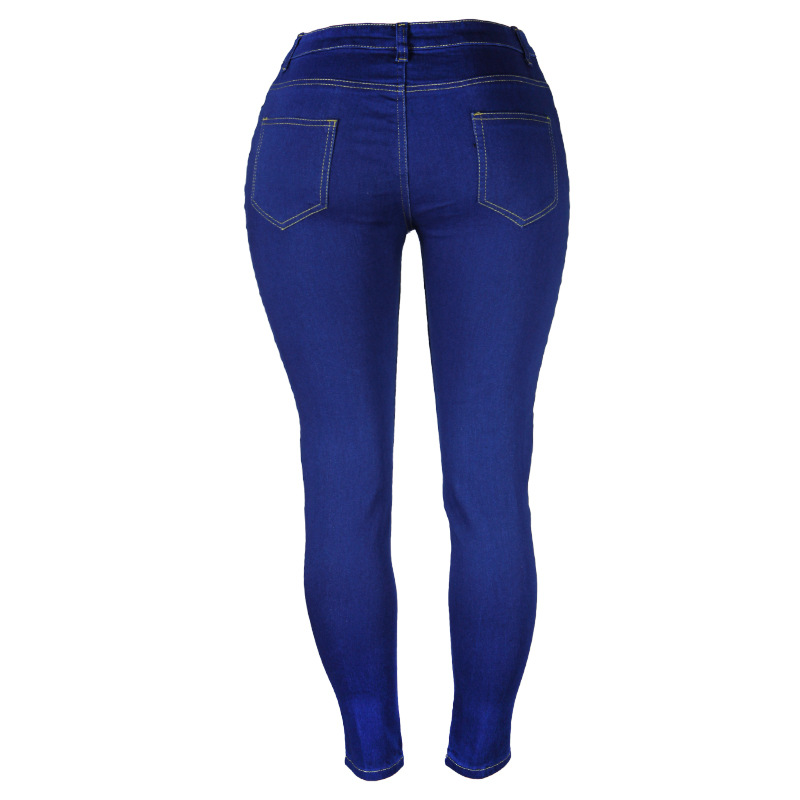 2021 High quality Women Skinny Jeans High Waist Stretch Denim Pencil Pants Classic Casual Bottoms for Daily Streetwear