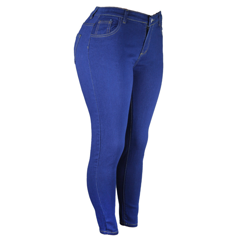 2021 High quality Women Skinny Jeans High Waist Stretch Denim Pencil Pants Classic Casual Bottoms for Daily Streetwear