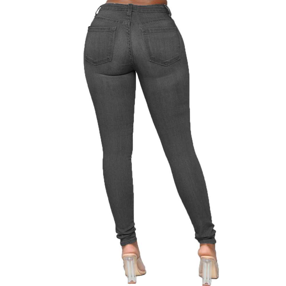 2021 High quality Women Skinny Jeans High Waist Stretch Denim Pencil Pants Classic Casual Bottoms for Daily Streetwear