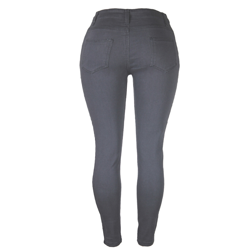 2021 High quality Women Skinny Jeans High Waist Stretch Denim Pencil Pants Classic Casual Bottoms for Daily Streetwear