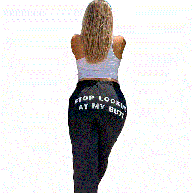 2021 High quality New Fashion Women Ladies Letter Print Sweatpants Hip-hop High Waist Casual Pants Elastic Trousers