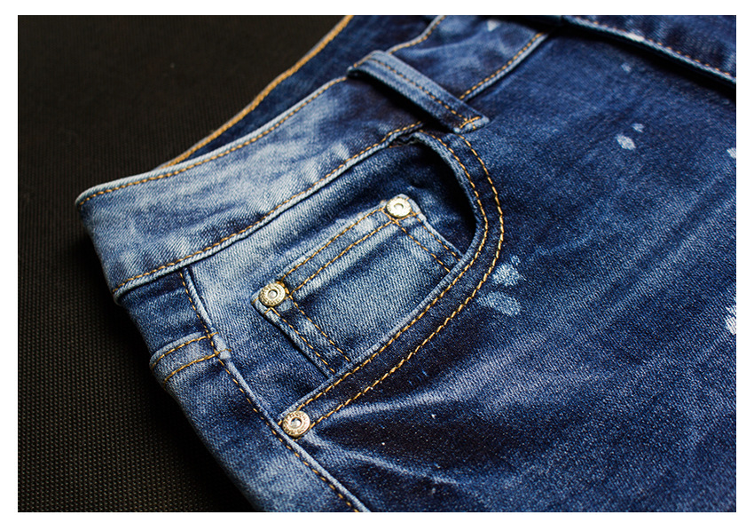 2021 High quality New Slim Hole Ripped Jeans For Women Mid Waist Skinny Jeans Woman Pencil Denim Pants Trousers