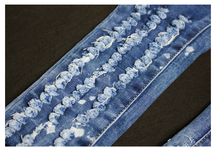 2021 High quality New Slim Hole Ripped Jeans For Women Mid Waist Skinny Jeans Woman Pencil Denim Pants Trousers