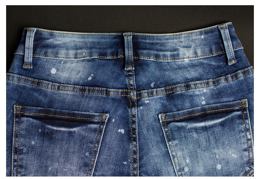 2021 High quality New Slim Hole Ripped Jeans For Women Mid Waist Skinny Jeans Woman Pencil Denim Pants Trousers