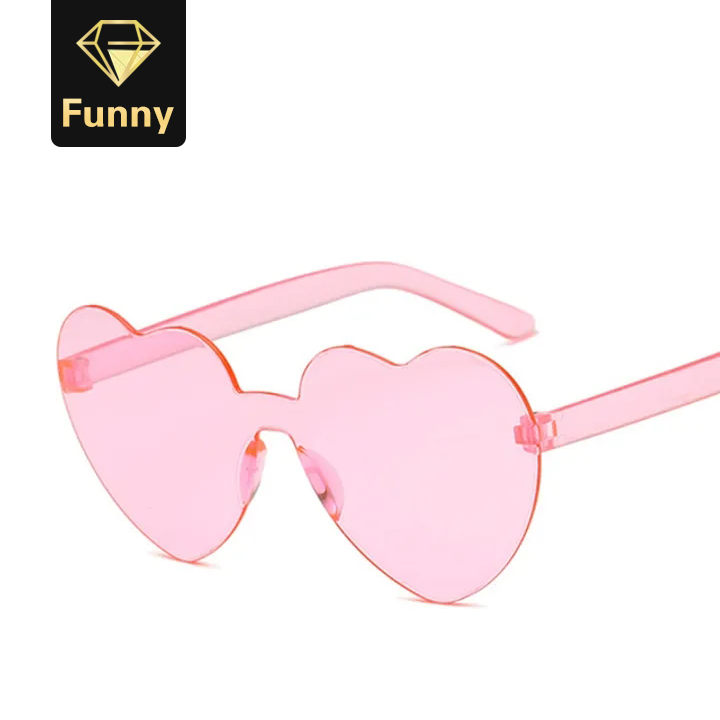 2021 High quality Fashion New One Piece Love Heart Lens Sunglasses Women Sun Glasses Female Clear Candy Color Lady