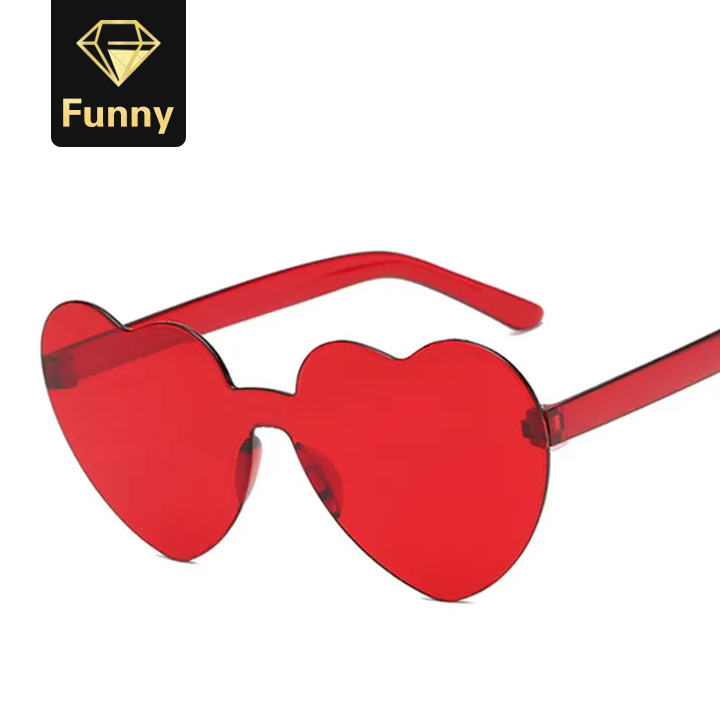 2021 High quality Fashion New One Piece Love Heart Lens Sunglasses Women Sun Glasses Female Clear Candy Color Lady