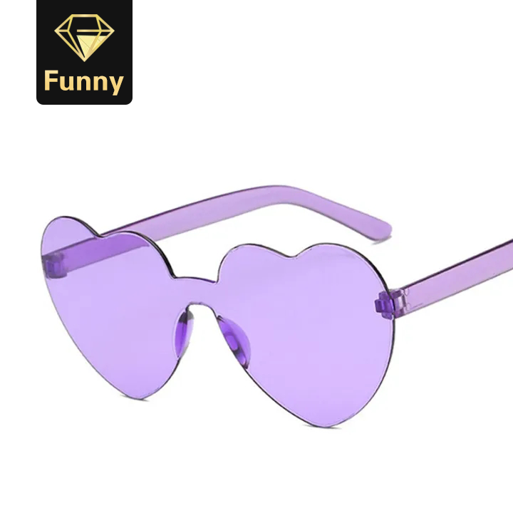 2021 High quality Fashion New One Piece Love Heart Lens Sunglasses Women Sun Glasses Female Clear Candy Color Lady