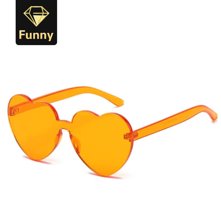 2021 High quality Fashion New One Piece Love Heart Lens Sunglasses Women Sun Glasses Female Clear Candy Color Lady