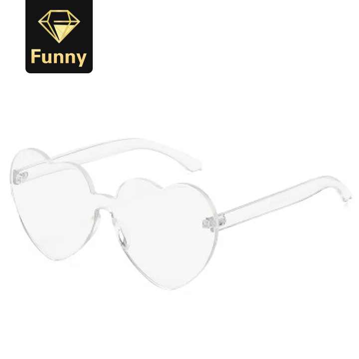 2021 High quality Fashion New One Piece Love Heart Lens Sunglasses Women Sun Glasses Female Clear Candy Color Lady