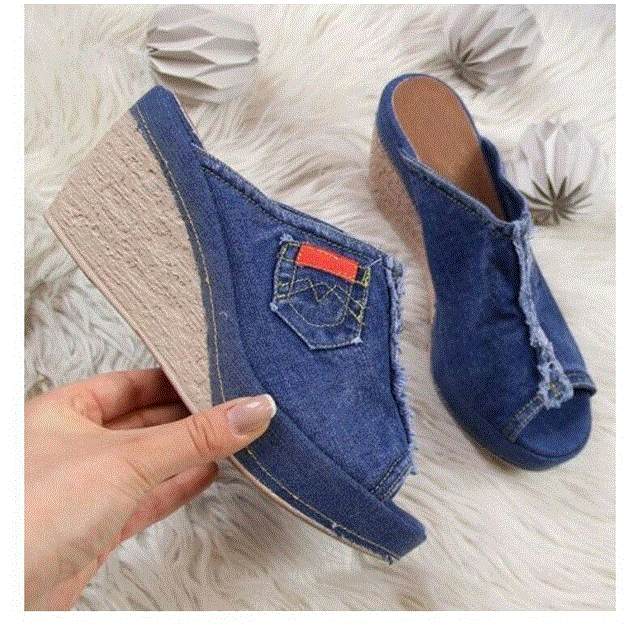 2021 High quality New Women's Sandals Women Summer Fashion Fish Mouth Sandals Thick Bottom Slippers Wedges Shoes