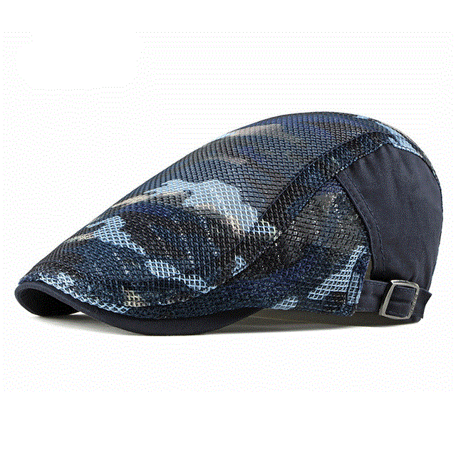 2021 High quality Unisex Summer Berets Hat Men Women Breathable Mesh Sun Visors Beret Caps Net Herringbone Flat Cap