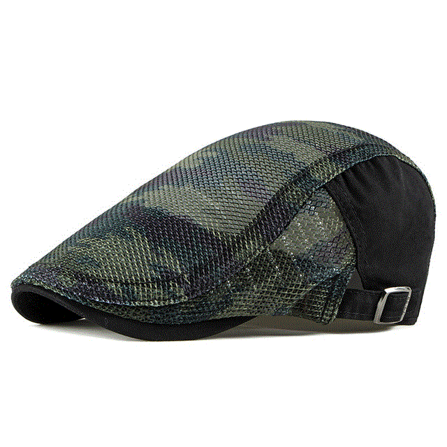 2021 High quality Unisex Summer Berets Hat Men Women Breathable Mesh Sun Visors Beret Caps Net Herringbone Flat Cap
