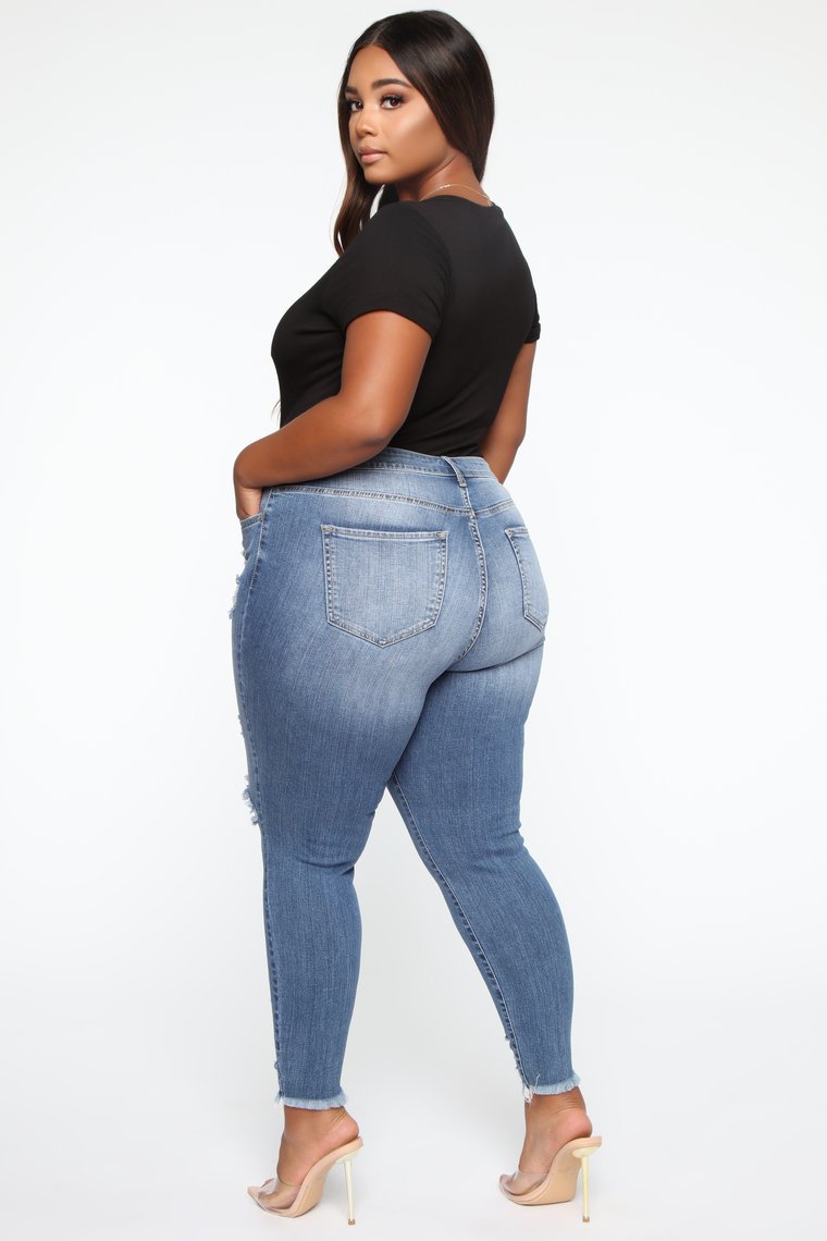 2021 High quality New Women's Plus Size Jeans Fashion Ripped Skinny Denim Pencil Pants Casual Stretch Jeans L-4XL