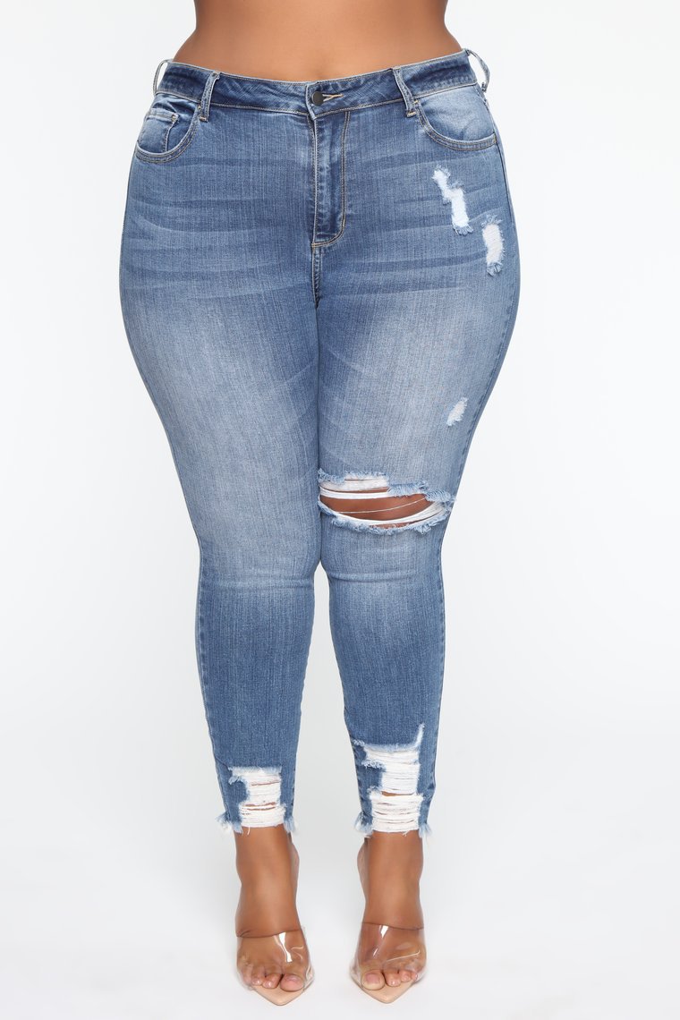 2021 High quality New Women's Plus Size Jeans Fashion Ripped Skinny Denim Pencil Pants Casual Stretch Jeans L-4XL