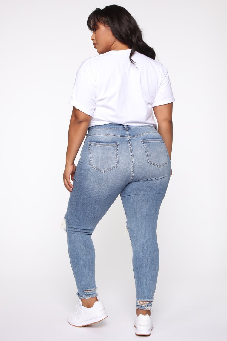2021 High quality New Women's Plus Size Jeans Fashion Ripped Skinny Denim Pencil Pants Casual Stretch Jeans L-4XL