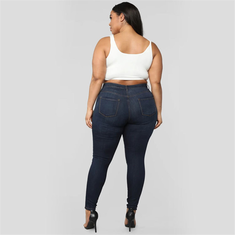 2021 High quality Hot Sale Plus size jeans women's high waist skinny denim jeans casual high stretch pencil pants drop