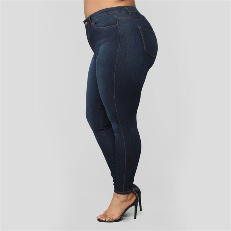 2021 High quality Hot Sale Plus size jeans women's high waist skinny denim jeans casual high stretch pencil pants drop