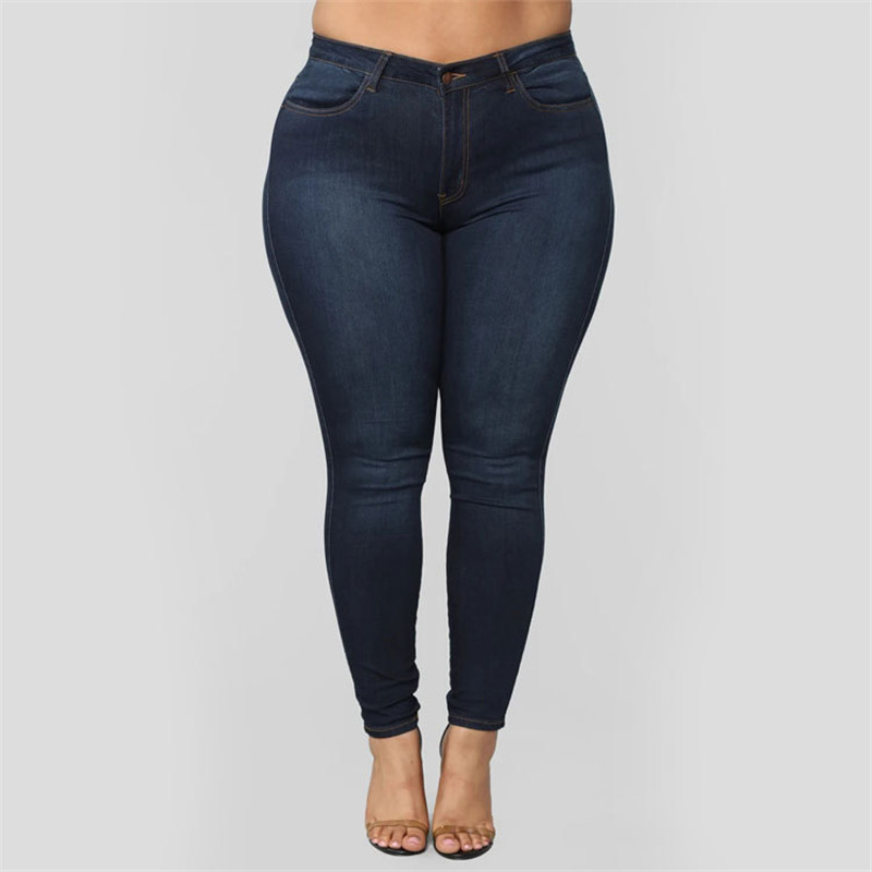 2021 High quality Hot Sale Plus size jeans women's high waist skinny denim jeans casual high stretch pencil pants drop