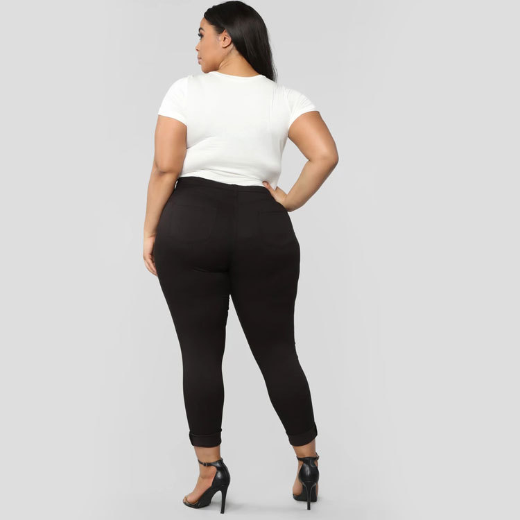2021 High quality Plus size jeans for women High waist ripped Casual Skinny pencil pants Fashion slim female clothing