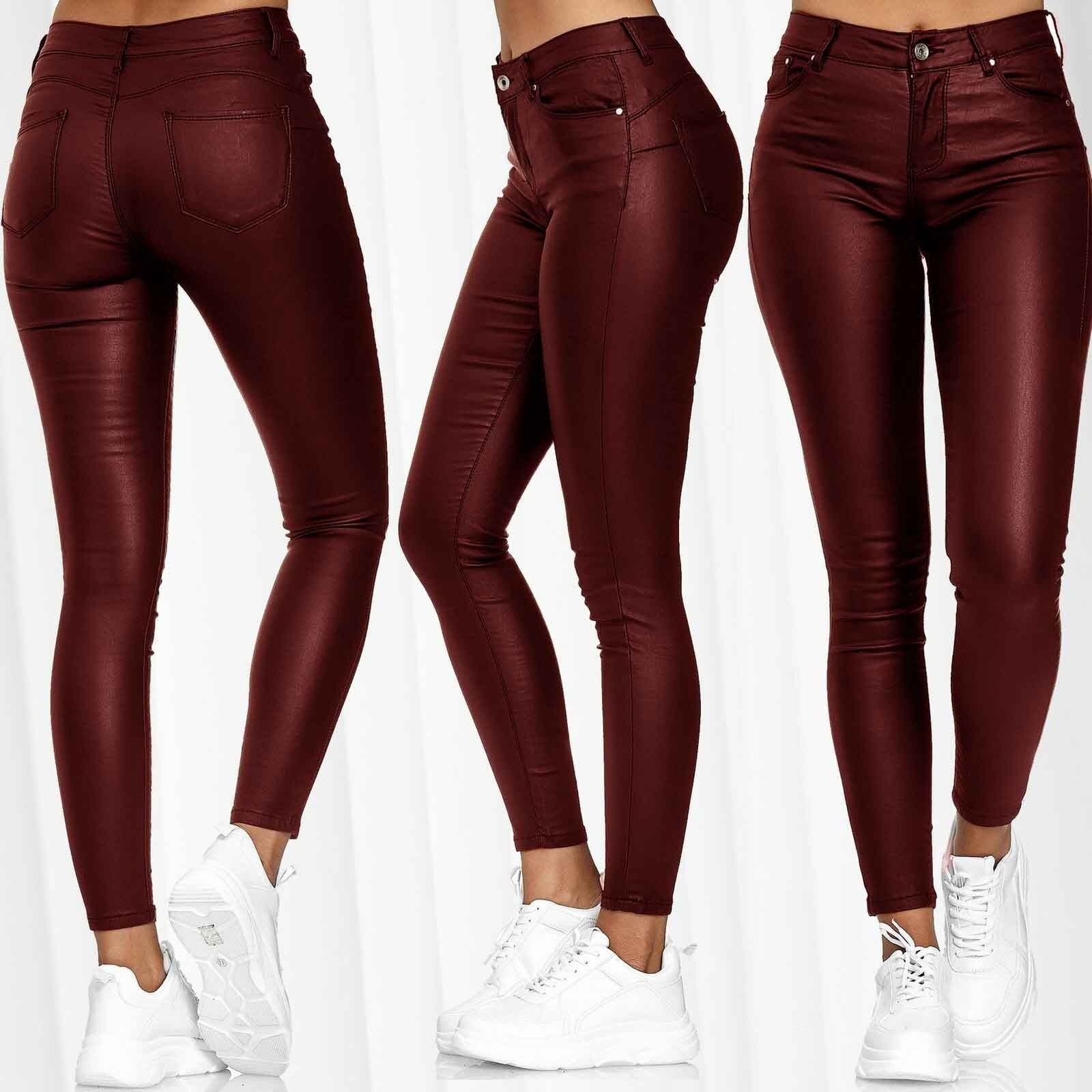 2021 High quality High Waist Pencil Pant  Faux Leather PU Long Trousers Casual Sexy Fashion Women Tight Trouser pants