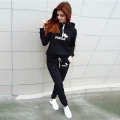 Spring Winter 2 Piece Set Jogging Women Hoodies Pants Printed Sportswear Suits Thicken Warm Ladies Girls Hoodie Sets Tracksuits