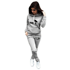 Spring Winter 2 Piece Set Jogging Women Hoodies Pants Printed Sportswear Suits Thicken Warm Ladies Girls Hoodie Sets Tracksuits