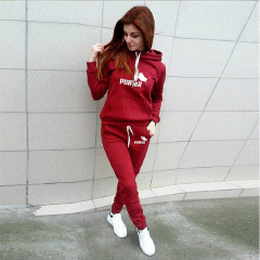 Spring Winter 2 Piece Set Jogging Women Hoodies Pants Printed Sportswear Suits Thicken Warm Ladies Girls Hoodie Sets Tracksuits